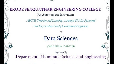 Programming Tools for Data Science & Data Visualization-python|session3|Day1|ATAL AICTE|FDP|CSE|ESEC