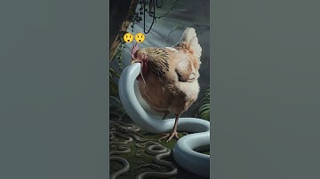 Oversized Hen Devouring a White Snake Amidst a Swarm of Snakes #hen #snake #eating