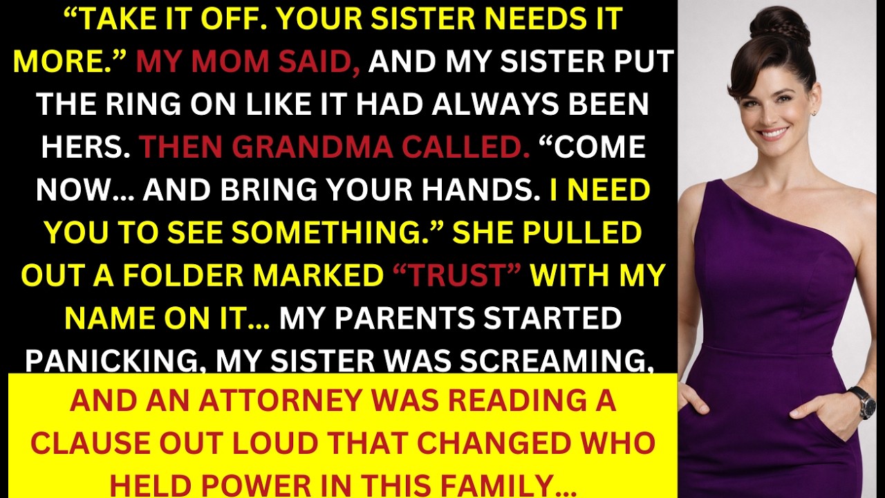 My Parents Forced Me to Give My Engagement Ring to My Sister— Same Day, Grandma Changed Everything