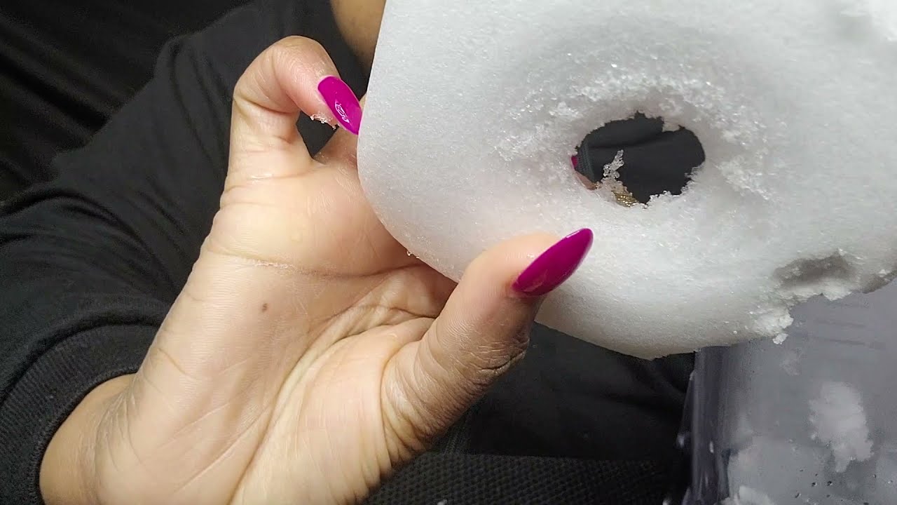 REFROZEN POWDERY ICE IN BLENDER | SQUEAKY | DRY | MESSY | BIG BITES | 