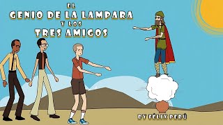 HISTORIA: EL GENIO DE LA LAMPARA MARAVILLOSA Y LOS TRES AMIGOS - By Félix Perú