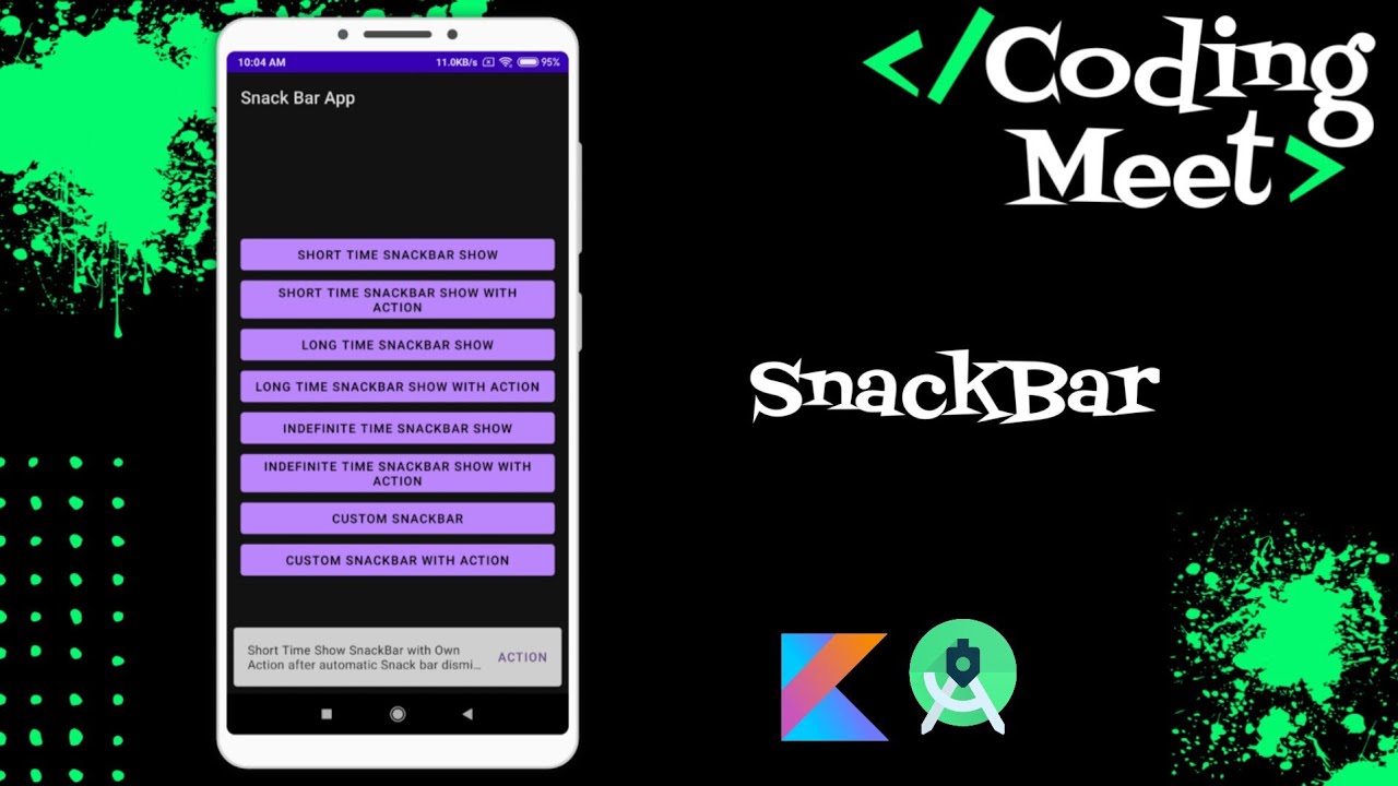 How to Use SnackBar in Android Studio Kotlin 