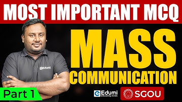 Mass Communication | Most Important MCQ #sgou  #education #onlinelearning