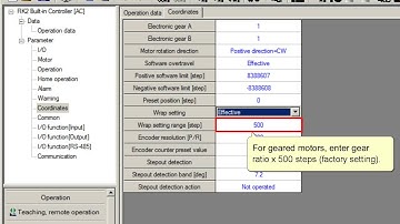 MEXE02 Support Software: RKII Series Standard and Geared Type Wrap Function Settings