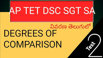 Degrees of comparison test 002 with explanation in telugu I AP TET DSC SGT SA