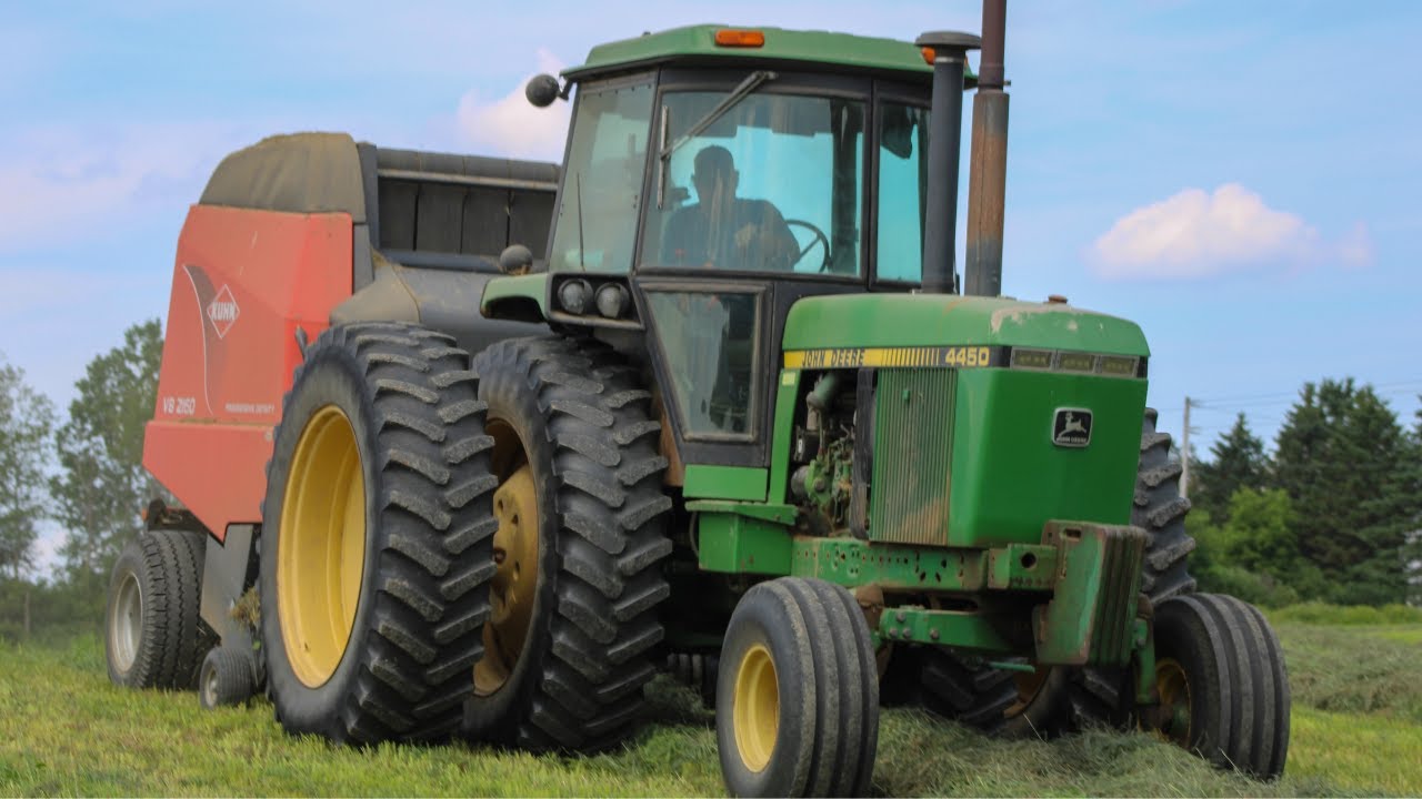 John Deere 4450 Tractors Baling Hay YouTube