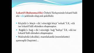 Özbekçe Hâl Ekleri