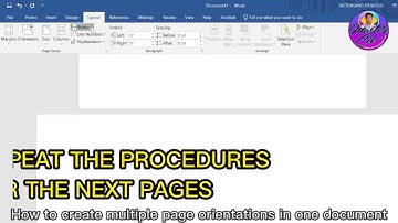 HOW TO MAKE A MULTIPLE PAGE ORIENTATIONS IN ONE DOCUMENT [MS Word Tutorials]