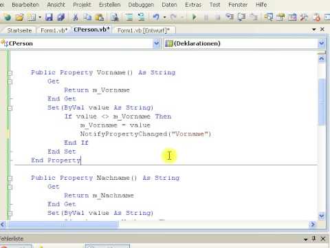 Tutorial: Wie nutze ich INotifyPropertyChanged unter VB.NET