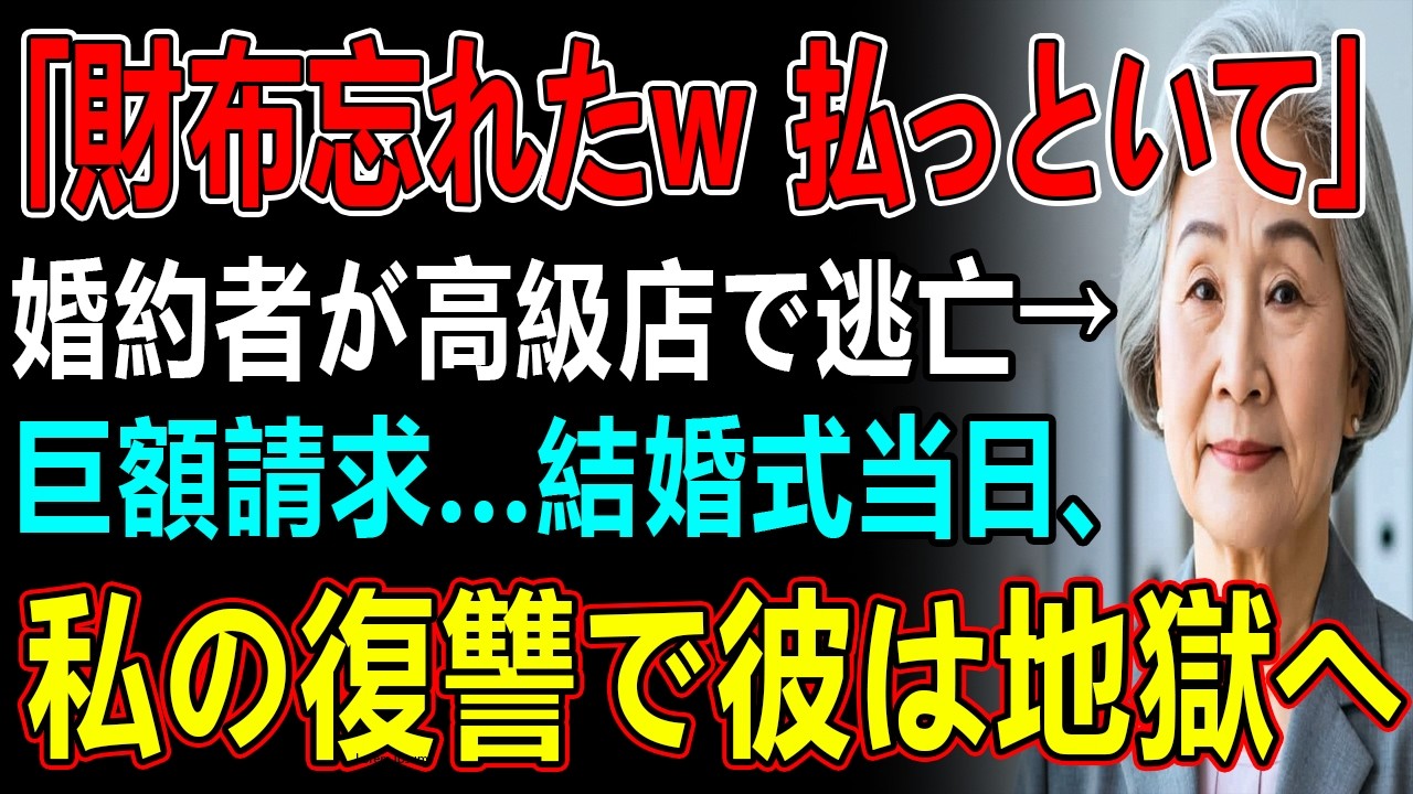 「財布忘れたw 払っといて」婚約者が高級店で逃亡→巨額請求…結婚式当日、私の復讐で彼は地獄へ