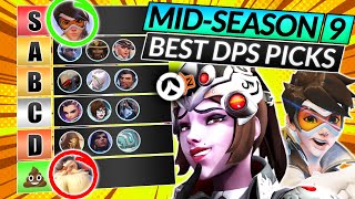 NEW DPS HERO TIER LIST - Best Heroes to Main (MID SEASON 9 PATCH) - Overwatch 2 Meta Guide