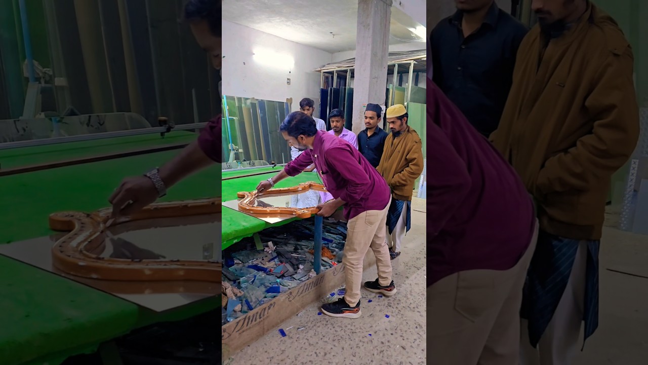 4mm mirror glass arch round cutting 