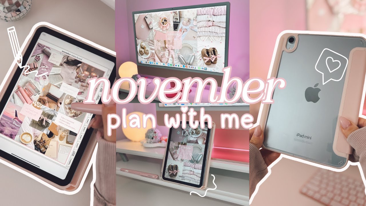 November Plan with Me on iPad Mini 7 🎀🎧🩷 | iPad Digital Planner ...