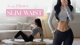 3 Min Slim And Tiny Waist Workout Secret Pilates For A Flat Stomach & Abs No Cap
