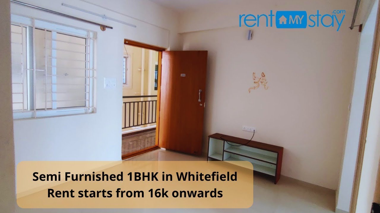 Semi Furnished Flat with Balcony for rent in Borewell road Whitefield