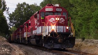 RJ Corman SD40T-2 #8569 leads RF02-25 by Lillington, NC