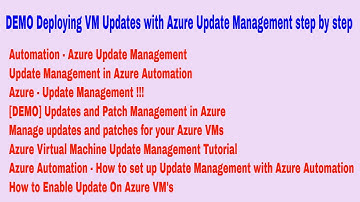 DEMO Deploying VM Updates with Azure Update Management step by step