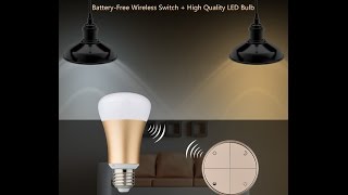 Battery free wireless switch & High quality LED bulb, no battery ,no wifi ,no app