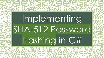 Implementing SHA-512 Password Hashing in C#