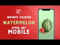 Watermelon | Easy Digital Drawing with Infinite painter app | Mobile drawing | SpeedArt