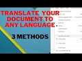 Translate a pdf or word file to any language | 3 Methods