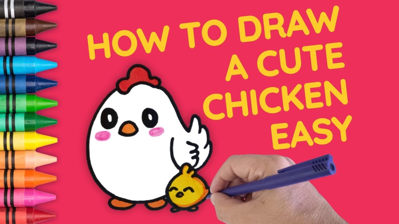 How to draw a cute chicken easy Drawing Tutorial Art YouTube