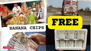 Itna Kuch Vo Bi FREE 😱|Banana Chips Kysa Banata Hai | Truck Waching || Life Ma First Time Aysa Dakha