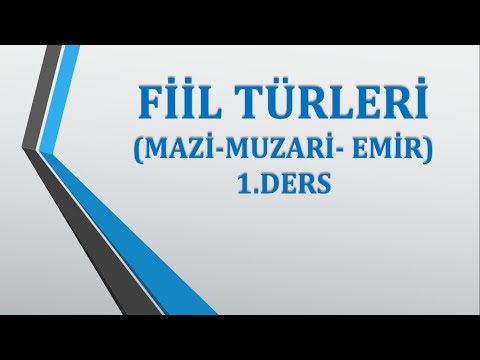 FİİL TÜRLERİ  (mazi- muzari- emir) 1. Ders