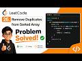 leetcode#26 remove duplicates from sorted array