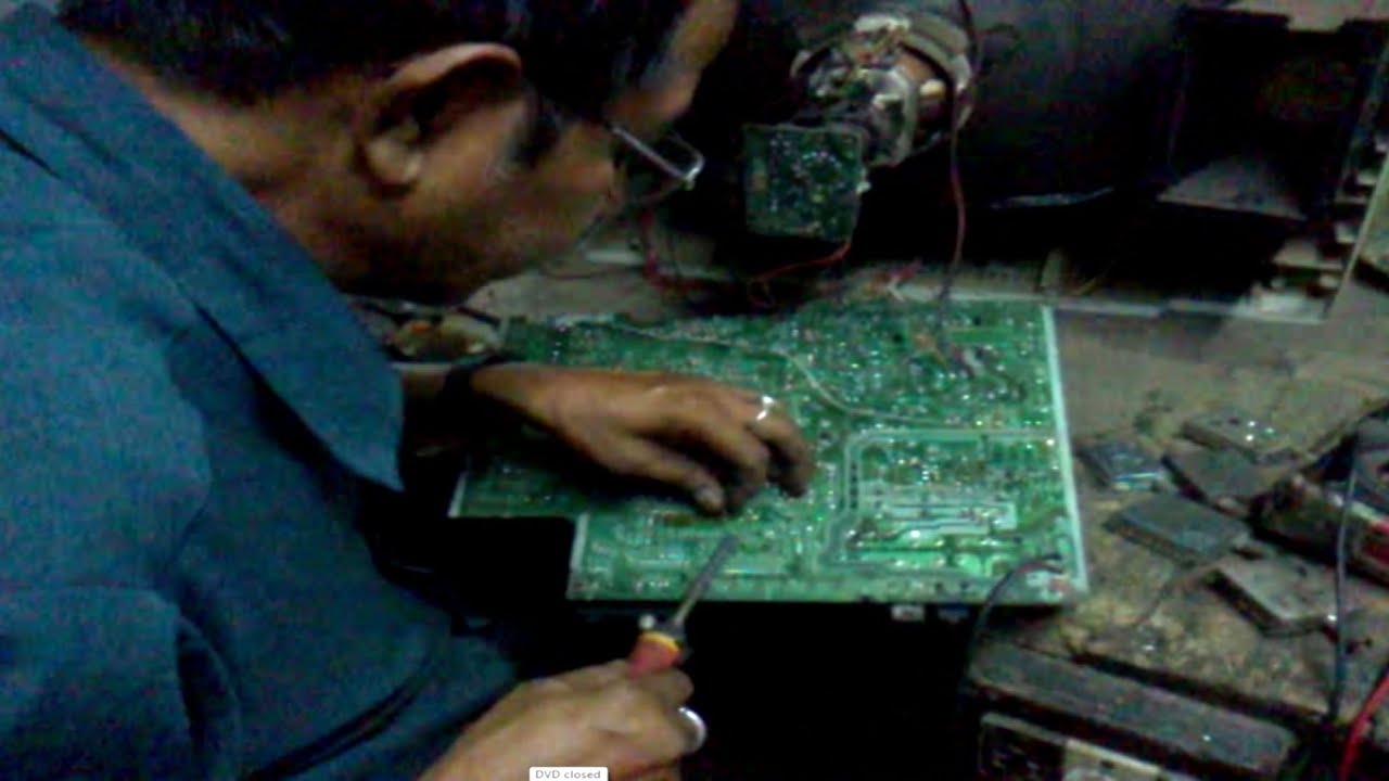 A TV mechanic repairing a TV YouTube