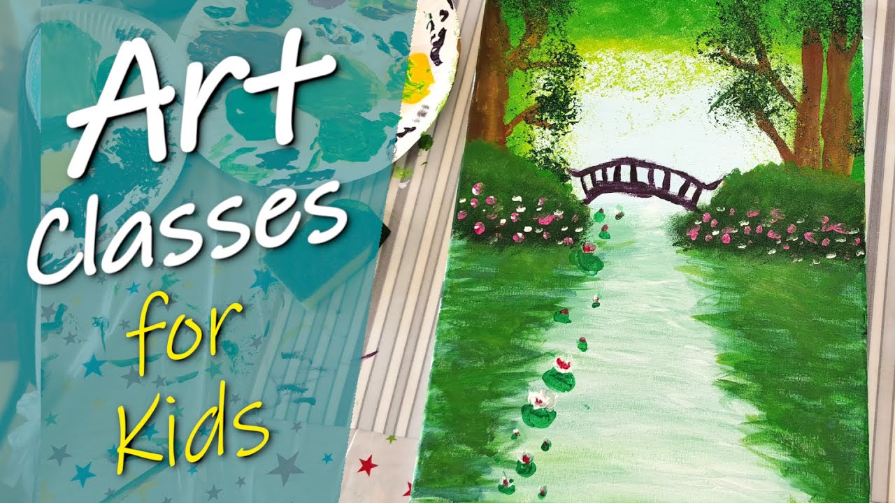 Acrylic Painting - Kids's Giuded Art Class Paints a Tranquil Greenery Scene