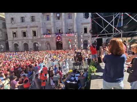 Castellers de Barcelona: 2 pilars de 5 simultanis - La Mercè Colles Locals 2025