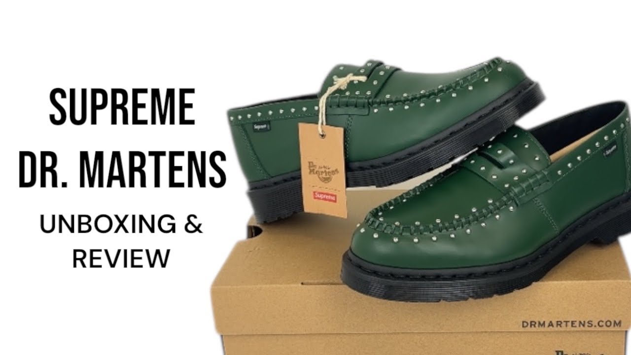 Supreme DR. MARTENS Studded Penton Loafer Green Leather - Revieiw & Unboxing