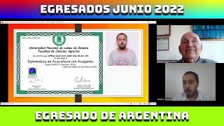 Entrega de diplomas Junio 2022, Gustavo Cepeda de Argentina!
