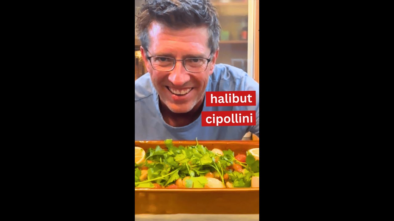 Grilled Halibut Cipollini and Tomatoes