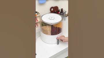 Hộp đựng ngũ cốc xoay 360 độ, ngăn côn trùng và độ ẩm! #giadung