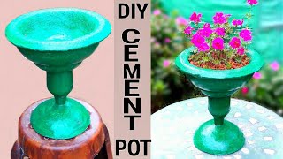 Creative cement pot | beautiful and easy cement pot | cement pot | DIY CEMENT