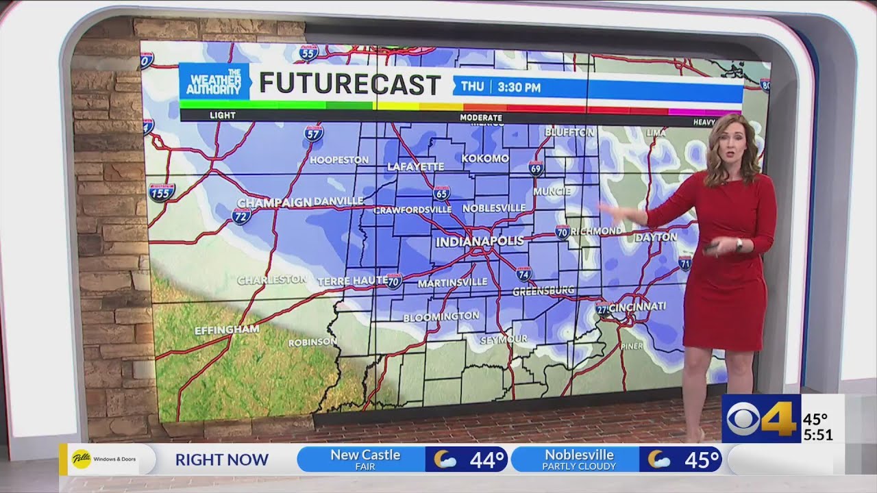 Turning colder with snow showers arriving Thursday - YouTube