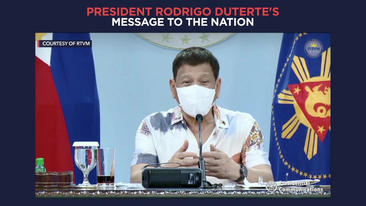 President Duterte's recorded message to the nation | Monday, August 2 ...