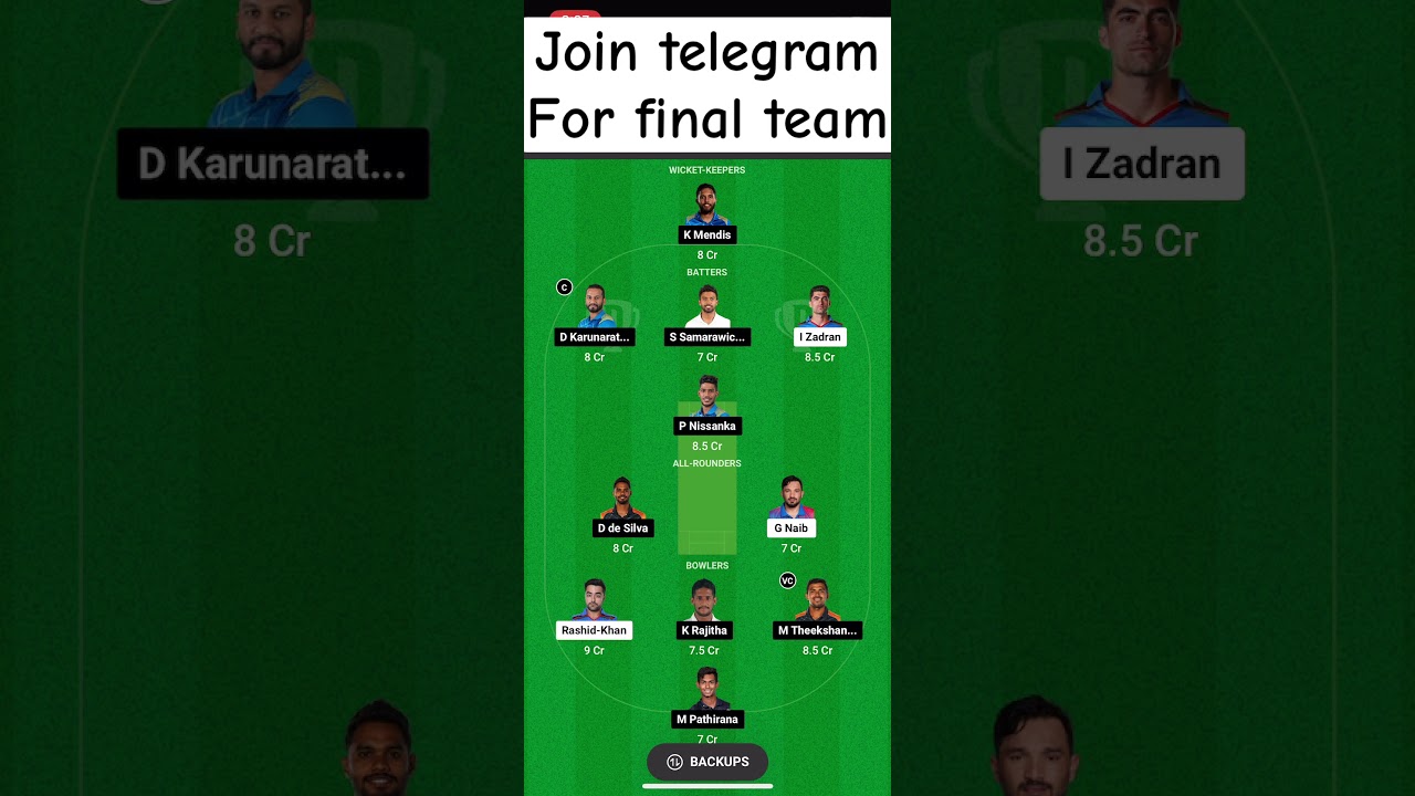 AFG vs SL Dream11 Prediction | Afghanistan vs Sri Lanka Dream11 Team | AFG vs SL ODI Dream11 Team
