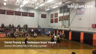 Tantasqua's Connor McCaffrey hits a left wing 3-pointer in the 4th quarter vs. Prouty