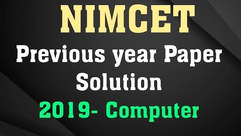 NIMCET-2019 paper solution | NIMCET Previous year Paper Solution  | NIMCET Solved Paper