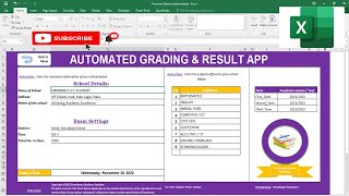 Report card Excel Template for Schools.