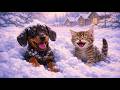 Раскраска 26а | Следы на снегу | Дружок и Васечка #сказка #раскраска #dog #cat