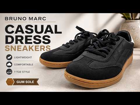 Bruno Marc Black Casual Dress Sneakers, Comfortable & Light — video thumbnail
