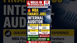 MEIL Freshers Walk-In Interview 2026 | MBA Finance Job Hyderabad