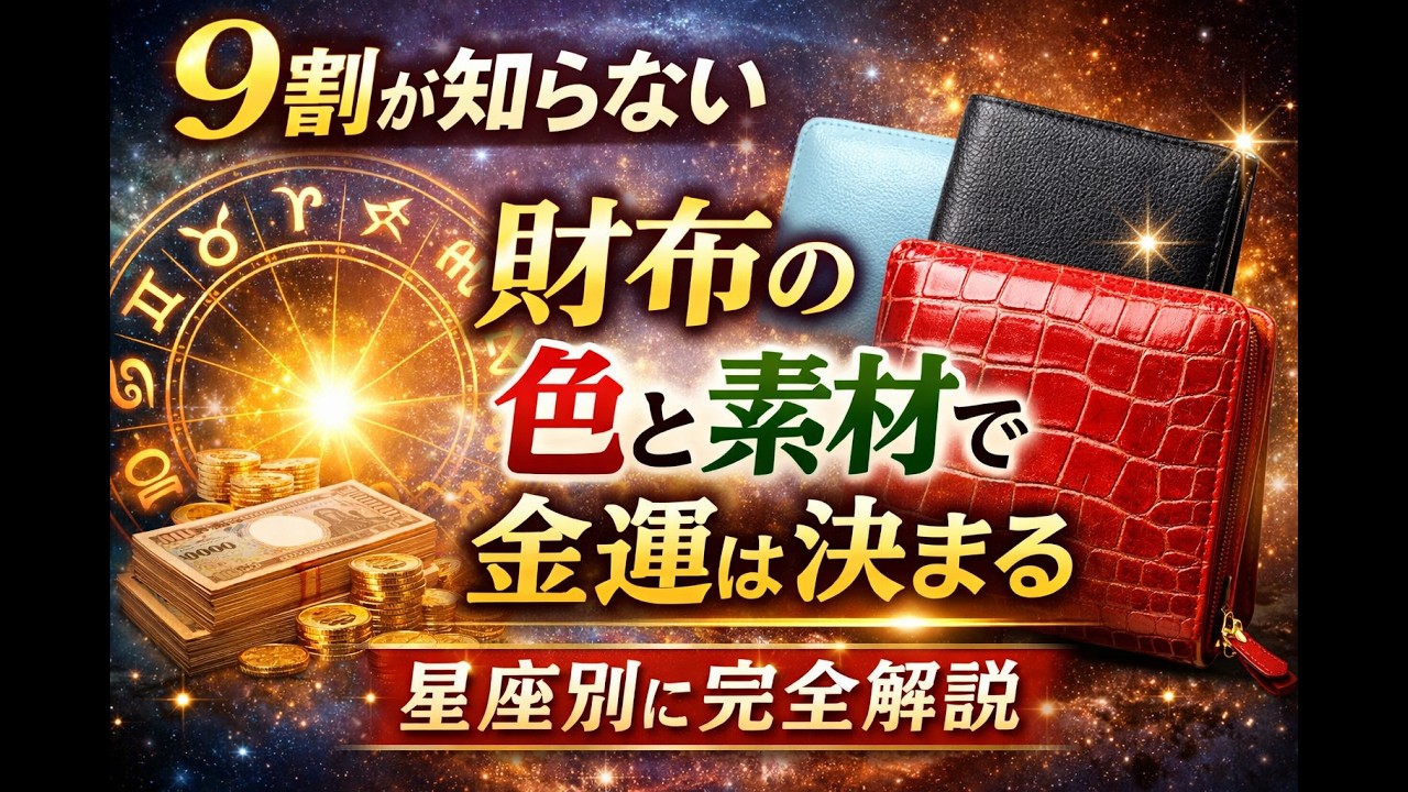 【9割が知らない】財布の色と素材で金運は決まる|星座別に完全解説 #金運アップ#財布の選び方#星座占い#スピリチュアル#開運習慣 - YouTube