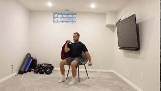 Backpack Single Arm Seated Overhead Press