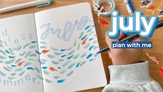 July 2025 Bullet Journal Setup | Plan with me 🌊 koi fish theme