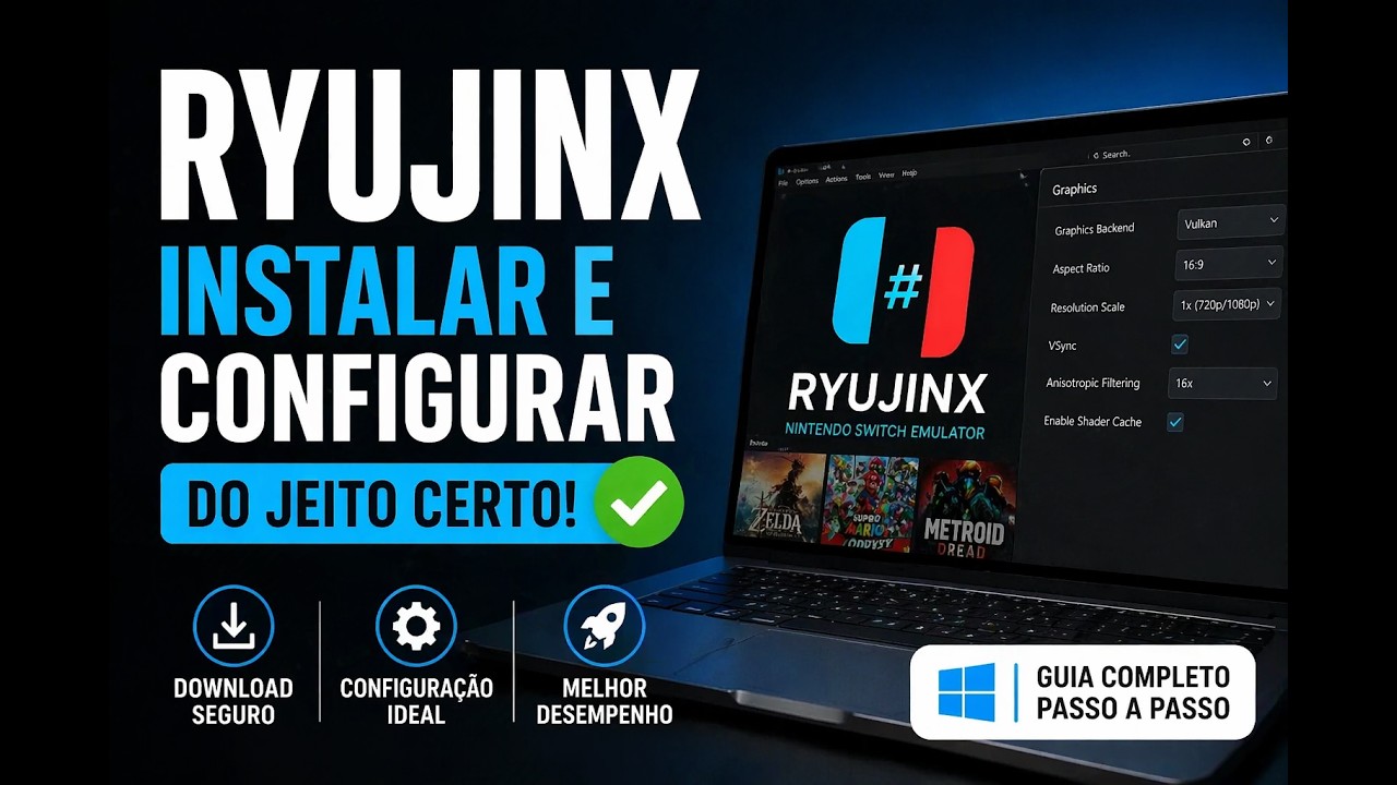 COMO INSTALAR E CONFIGURAR O RYUJINX SEM ERRO (FUNCIONANDO 100%) 2026 ...
